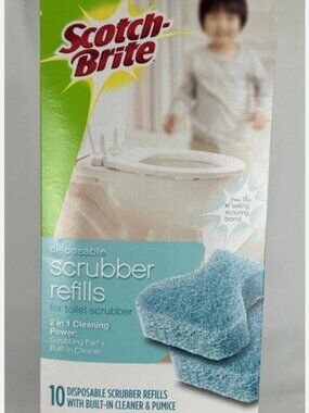 Open Box Scotch Brite 10 Disposable Scrubber Refills Built In Cleaner & Pumice